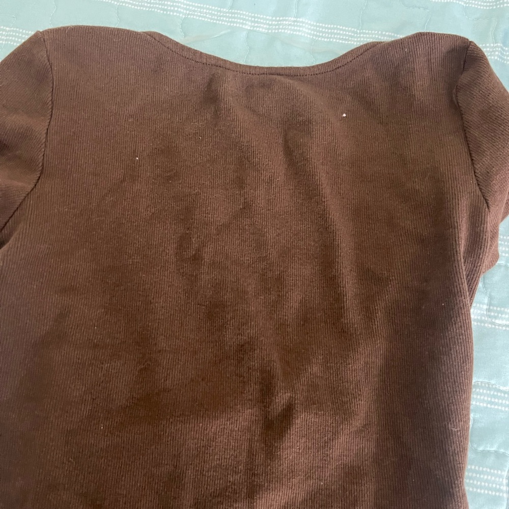 Zumiez Brown Cap Sleeve Crop Top